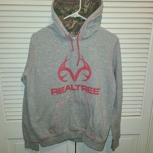 Realtree Gray and Red Men's Hoodie
